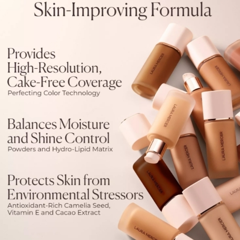 Laura Mercier Real Flawless Weightless Perfecting Foundation: Cashmere (1W1) NIB - Picture 7 of 9